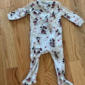 Pottery Barn Kids Disney Mickey and Minnie Footie PJs 9-12 months